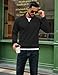 COOFANDY Men's Lightweight Quarter Zip Pullover Sweaters Casual Mock Neck Long Sleeve Fashion with Zipper for Fall Activewear Black