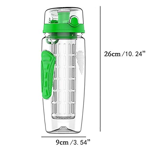 UGC 1000ml Climbing Sports Bottles Portable Tour Hiking Camping Lemon Drinkware Fruit Infuser Juice Shaker Kettle Sports Bottle green 1000ml