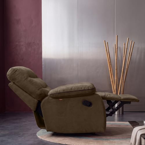 Image of Duroflex Avalon Grande - Recliner Chair| 3 Recline Modes with 3-Zone Back Support| Premium Suede Fabric| Plush Seating with Foam & Spring Support| 3 Year Warranty - Brown