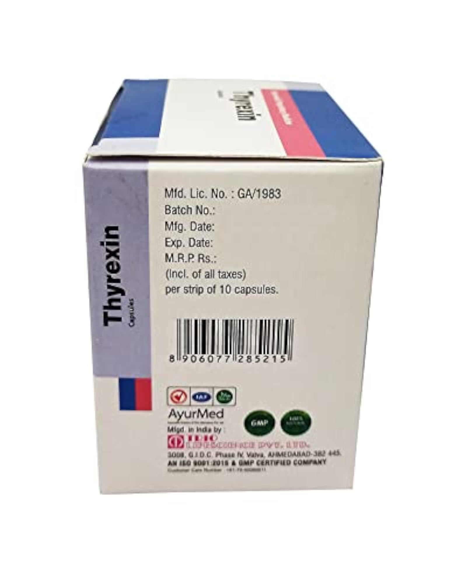 Trio Thyrexin Capsules, 10 Stripes, 100 Capsules for Thyroid Care
