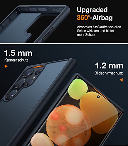 TORRAS Shockproof for Google Pixel 9 Pro XL Case [16Ft Military Grade Drop Tested] Translucent Slim Protective Anti-Scratch Anti-Fingerprint Phone Case for Pixel 9 Pro XL, Black — view 3