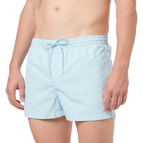 Calvin Klein Short de Bain pour Homme, Bleu (Skim Blue), S