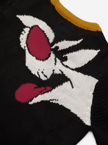 Image of The Souled Store Official Looney Tunes: Sylvester and Daffy Long Sleeve Round Neck Black Printed Boys Sweaters