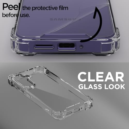 Image of Outlouders Back Cover for Samsung Galaxy S24 5G / S25 5G Clear Transparent PC + TPU Bumper Case with Raised Edges for Shockproof Protection (Transparent)