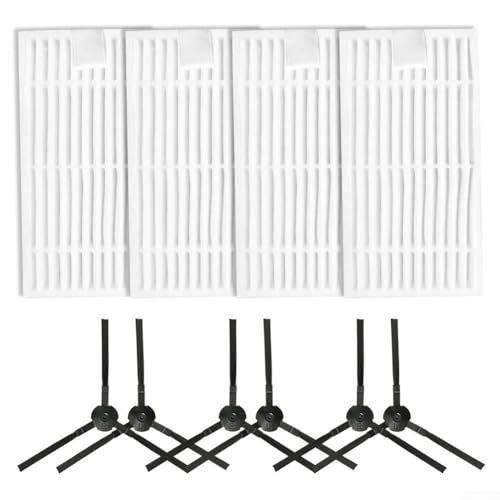 Jotekonoby Kit d'accessoires de rechange G9 G9PRO V9 V9PRO - 4 filtres + 6 brosses latérales compatibles avec les pièces d'aspirateur pour (A)