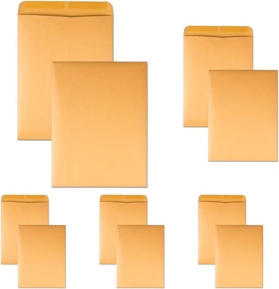 Quality Park Open-End Catalog Envelopes, Gummed, Brown Kraft, 10 x 13, 100 per Box, (41667)