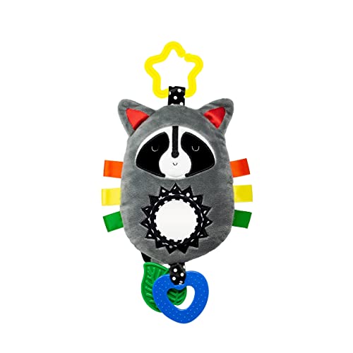 Kalianii Squish 'N Play Raccoon Activity Toy- Multi-Sensory Learning Baby Toy - Stroller Toy, Car Seat Toy, Tummy Time Toy, Teether Toy, Baby Gift - With Mirror, Rattle & Taggies #TOP30