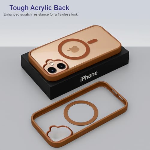 Image of AIBEX Clear Mag-Saf Case for iPhone 16 Plus - 1,500 G Strong Magnetic Lock, Crystal-Clear Anti-Yellowing Back | Military-Grade Drop Protection | Camera Guard, Slim & Lightweight - Brown