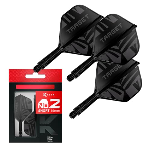Target Darts Czarne K-Flex No.2 Flights & Shafts Short