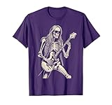 Skeleton Playing Guitar Graphic Rock and Roll Band Rock On T-Shirt