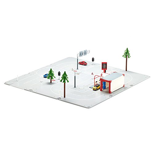 SIKU 5501, Set Stadt, 1:50, Kunststoff, Spielkombination 3 Grundplatten, 3 Spielzeugautos, Waschanlage, Straßenschildern… – Bild 5