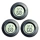 DIFCUL Hygrometer Thermometer Celsius Monitor LCD Digital Feuchtigkeitsmesser für Luftbefeuchter Gläser Inkubatoren Koffer Gitarre Reptilien Gewächshaus Auto (3 Stück, schwarz)