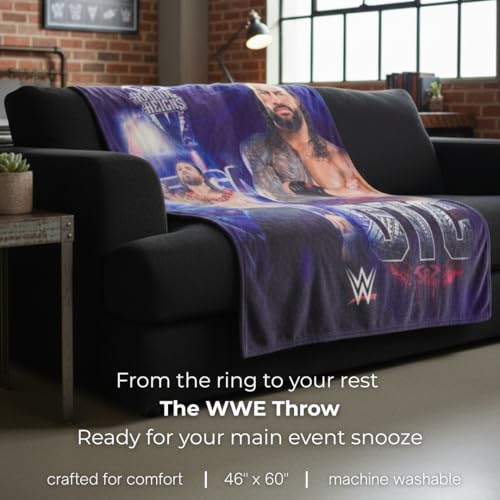 Image of WWE Roman Reigns Main Event Champions Bedding Super Soft Throw Blanket, 46 in x 60 in, (Official Licensed Product) by Franco Collectibles