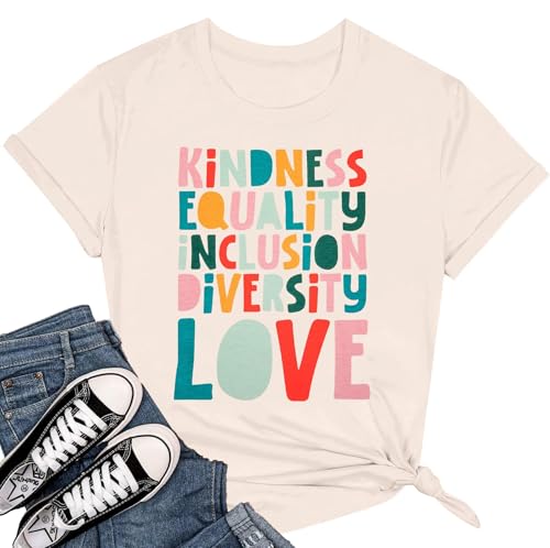 Kindness Teacher Shirt Women Special Education Shirts Teacher Life Love T-Shirt Inspirational Letter Print Tee Top