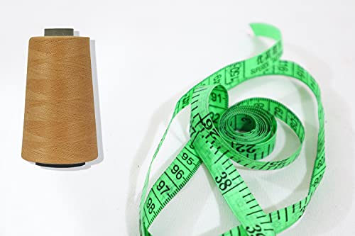 Image of Ace International Exports 3000M Overlock Polyester Sewing Thread Set Box Yarn Spools Cone Beige (Pack of 10 )