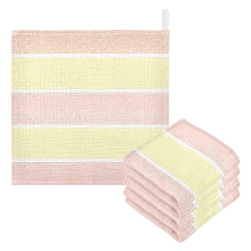 Nander 5Pack Baby Muslin Washcloths,Colorful Stripes Soft Face Cloths for Newborn, Absorbent Bath Wash Cloths, Wipes, Burp Rag,Toddlers Essentials Stuff, Baby Registry as Shower