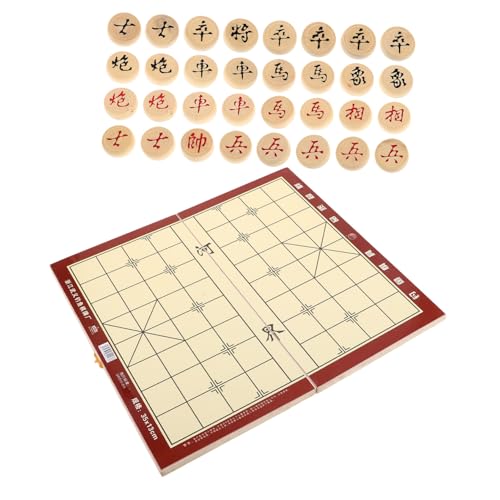 Jeu d'échecs chinois en bois HEMOTON mallette de voyage transportable avec plateau