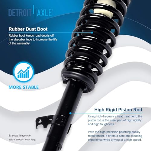 Image of Detroit Axle - Front Steering Knuckles Wheel Hub Bearings Struts w /Coil Springs Sway Bar Links Replacement for Ford Fusion Lincoln MKZ Mercury Milan