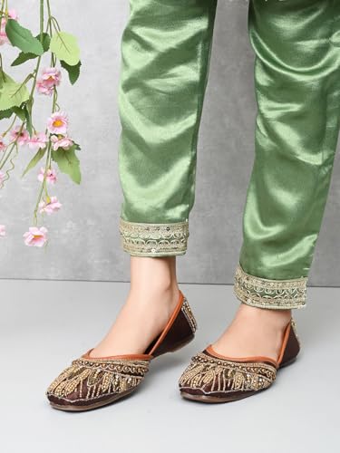 Image of XE Looks Jutti | Handcrafted Ethnic Punjabi Jutties with Intricate Bead & Sequin Embellishments | Comfortable & Stylish Footwear For Girls & Women