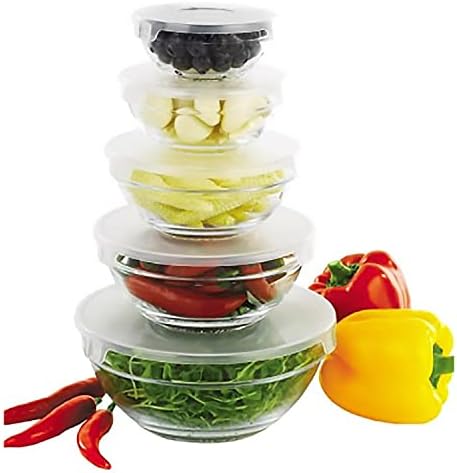 Norpro 10-Piece Nesting Glass Mixing/Storage Bowls with Lids - Thumbnail 2