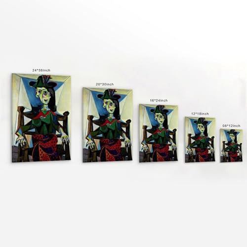 HBEOOP Pablo Picasso berühmte Farbe (Dora Maar mit Katze), Poster, Kunst, Leinwand, Gemälde, Dekor, Wanddruck, Foto, Zuhause, moderne Dekoration, 40 x 60 cm