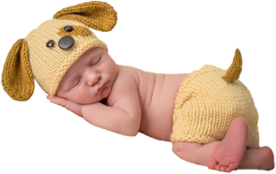 Newborn Baby Photo Shoot Props Girl Boy Crochet Knit Hat Costume Stripe Hat Pants Overalls Photography Props