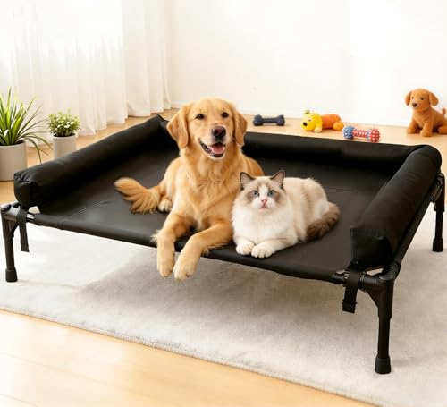 STORM HERO Elevated Dog Bed - Raised Dog Beds for Medium Large Dogs, Durable XL Dogs Cat Pet Hammock Bed with Skid-Resistant Feet, Breathable & Washable Mesh Puppy Bed for Indoor and Outdoor
