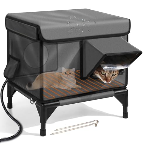 Niche isolée pour chats sauvages contre le froid abri chauffant imperméable