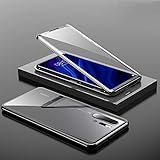 Fusicase for Huawei P30 Pro Magnetic Adsorption Case Metal Bumper Frame Clear Tempered Glass Full Body Hard Back Cover for Huawei P30 Pro Metal Case with 360 Protection Ultra Slim for Huawei P30 Pro