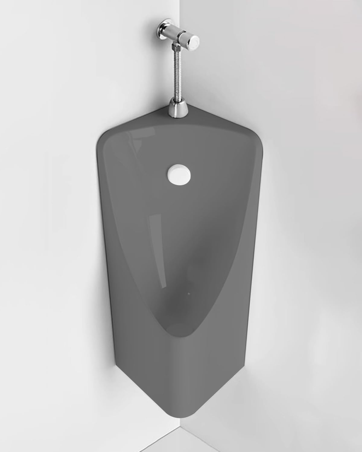 Orinal de esquina de cerámica con válvula manual para pared de baño y garaje