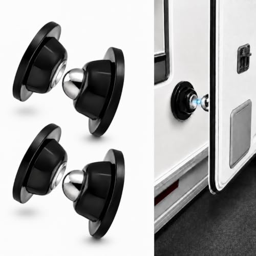 RV Magnetic Door Catch, Strong Magnetic Door Holder with Adhesive & Screw Mounting, Heavy Duty Camper Door Stopper for RV, Trailer, Caravan, Cabinet Use, Easy Install, 2 Pack