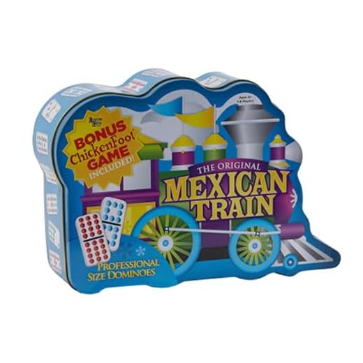 Puremco Mexican Train Double 12 Professional Size Dominoes with Bonus Chickenfoot Game Included Travel Tin Board Game, 91 Tiles, Challenging, Fun Game for Ages 6 Years & Up