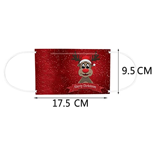 Jinf Christmas 50Pc Adult Print Disposable Party Mask,Unisex Women Men Face Cover,Mouth Cover Green #TOP6
