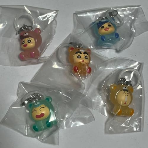 クレヨン しんちゃん めじるしアクセサリー みんなでくまパジャマ ガチャ 全5種 O