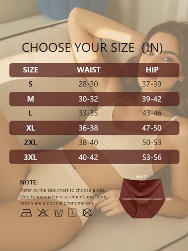Image of Women Underwear Seamless No Show Full Coverage Briefs Invisible High Waisted Soft Breathable Panties 6 Pack