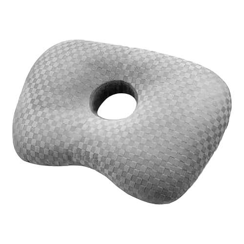 Almohada perforadora – Almohada perforadora de oreja | Almohadas de dona para personas que duermen de lado con agujeros | Cojín de relleno ergonómico lavable y ajustable, reductor de molestias, para