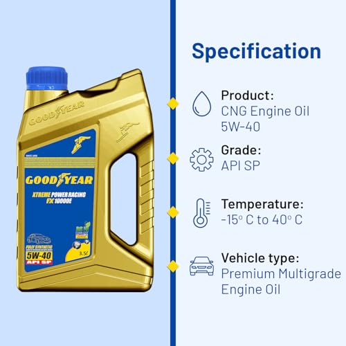Image of GOODYEAR 3.5 Ltrs 5W40 API SP Xtreme Power Racing FX 10000E Fully Synthetic Engine Oil | High Performance Engine Oil For Car Petrol & Diesel Vehicle Engines | For Engine Longetivity