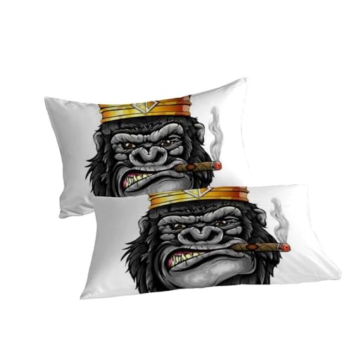 Housse de couette singe 200x200 anti-plis pour lit double ado - 7