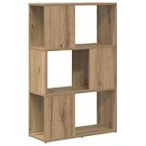 PUGYNBK Wandmontiertes TV-Schrankset Braun aus Holzwerkstoff, 60 x 24 x 94,5 cm, modernes Design mit Regalen für Multimedia-Geräte und Deko, ideal für kleine Wohnzimmer