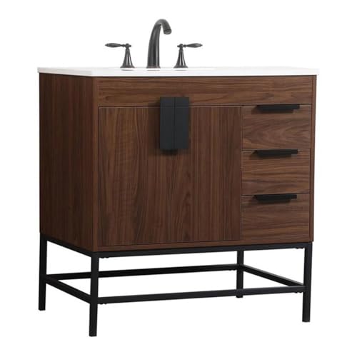 32 in. Eugene Single Bathroom Vanity, Walnut