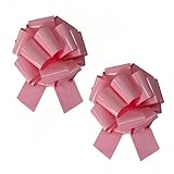 Gift Wrap Bow(10 inch, 2 Pack)- Big Pink Present Bow, Large Christmas Bow, Big Gift Bow for Gift Wrapping, Christmas Tree, Wreath, Xmas Decoration,Indoor and Outdoor Decoration