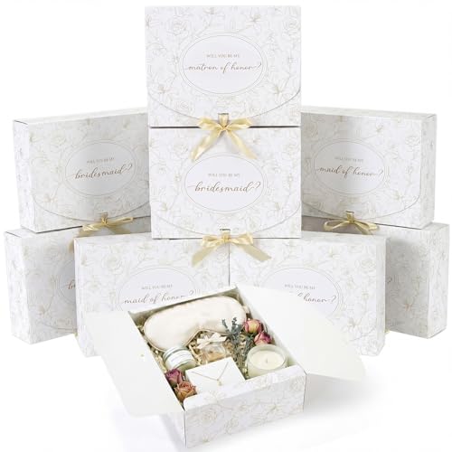 Boîtes demande en mariage motif floral Kolldenn pour dire oui à vos témoins
