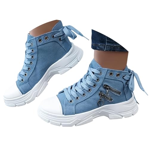 ticticlily Femme Baskets Hautes Chaussures de Sport Sneakers A Bleu 43 EU