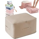 Ultra Space Saving Self Compression Organizer, Heavy Duty Moving Bags, Storage Tote for Space Saving, Self Compression Moving Organizer Bags for Comforters, Clothes, Blankets (Khaki,X-L - 54*42*60cm)