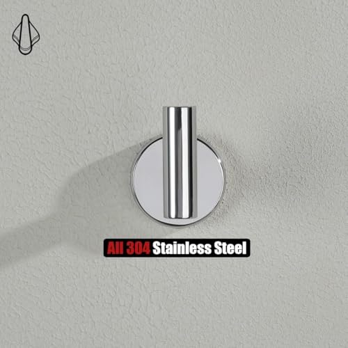 YUET 4 Pcs Bathroom Towel Hook,Screw in Metal Coat Hooks, Heavy Duty 10kg Capacity - Image 2