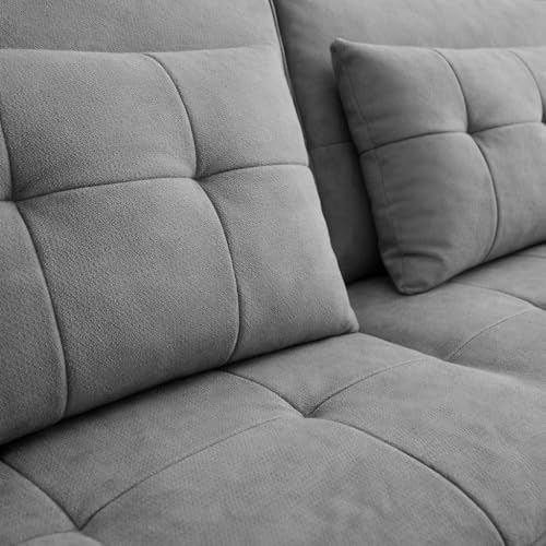 Image of Casaliving Treshta 3 Seater Pull-Out Premium Fabric Sofa Cum Bed Sofa Set for Living Room (Dark Grey Fabric Color) Premium Fabric Sofa Set for Living Room Sofa Cum Bed