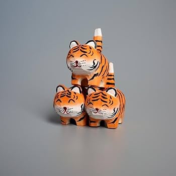 Amazon.co.jp: 虎の置物 玄関 干支 置物 かわいい 木製 1/3個セット