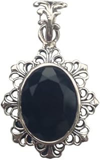 Natural Black Onyx Pendant, 925 Sterling Silver Pendant, Faceted Black Onyx, Oval Shape Pendant, Black Stone Pendant, Protection Pendant, Bridal Gift Pendant, Designer Pendant, Handmade Pendant, Black Onyx Jewelry, Anniversary Gift Pendant, Gift For Her