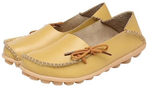Image of Women's Leather Slipper Loafers Flat Shoes Slip-Ons