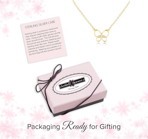 Cherished Moments Girl's Sterling Silver or 14K Gold Plated Butterfly Necklace Gift for Toddlers or Kids, 14-16 inch 5